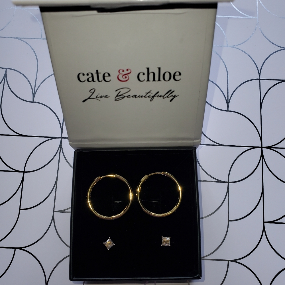 Gold Hoop and Stud Earring Set